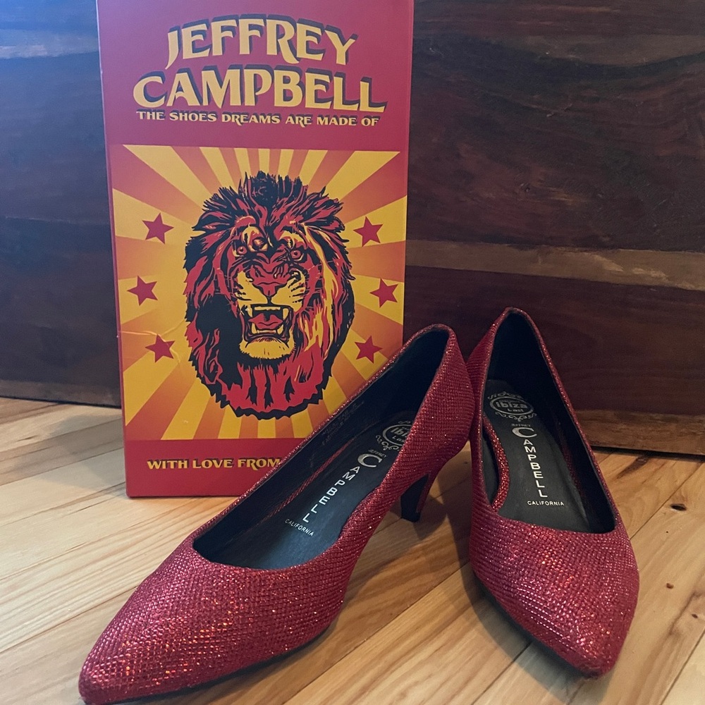 Jeffrey Campbell Red Glitter Heels